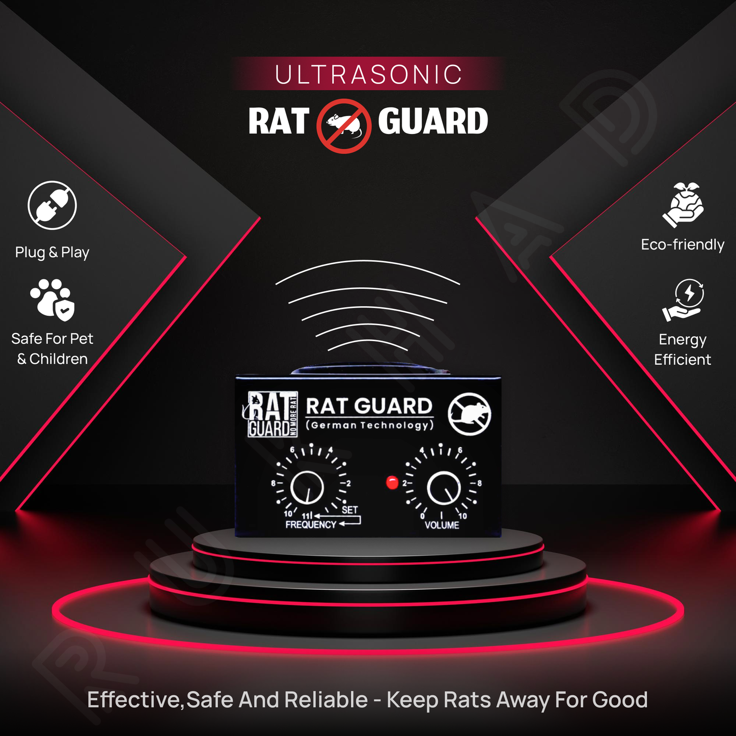 Ultrasonic Rat Repellent – No Trap, No Poison | Ideal for Shop & Godown