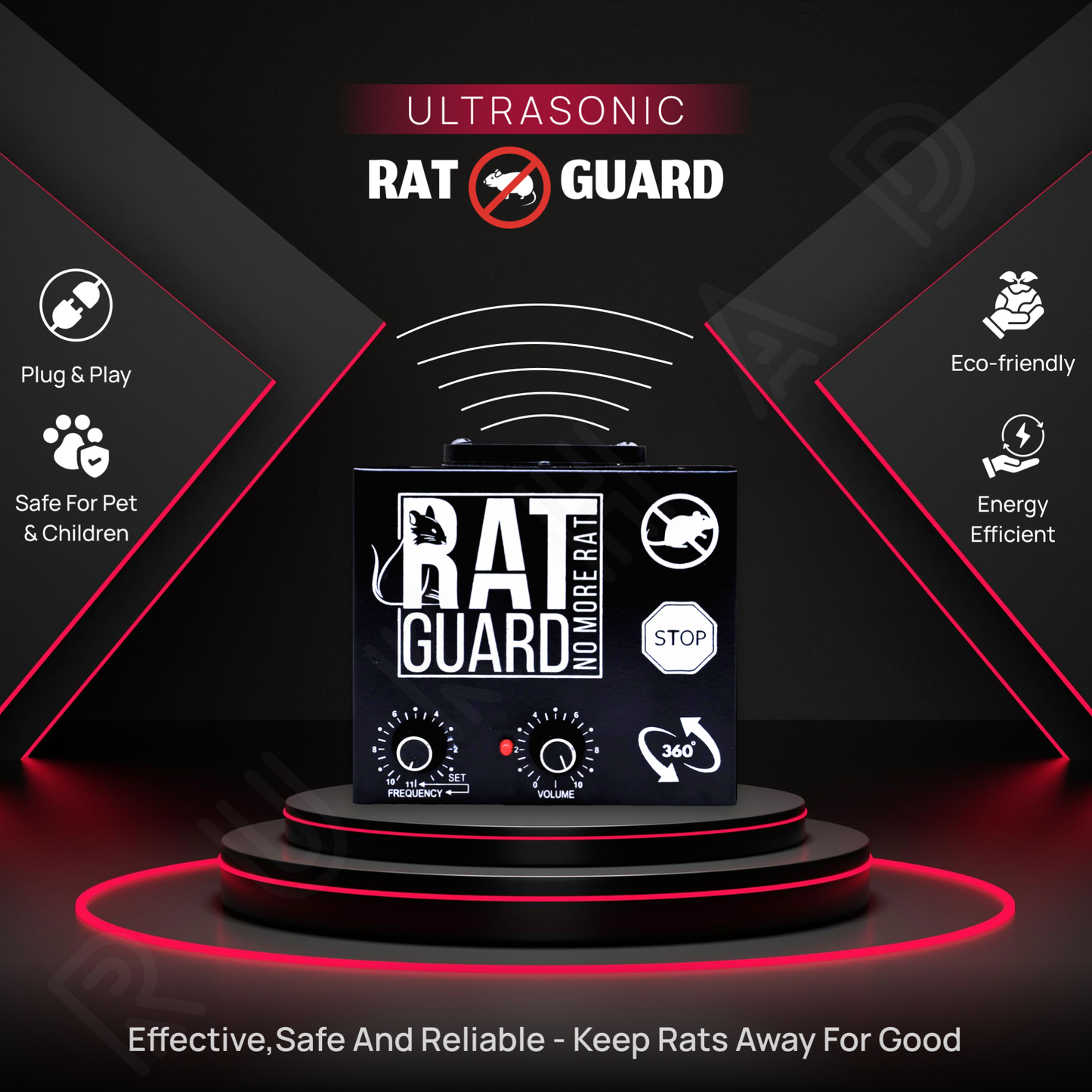 Ultrasonic Rat Repellent – No Trap, No Poison | Ideal for Shop & Godown