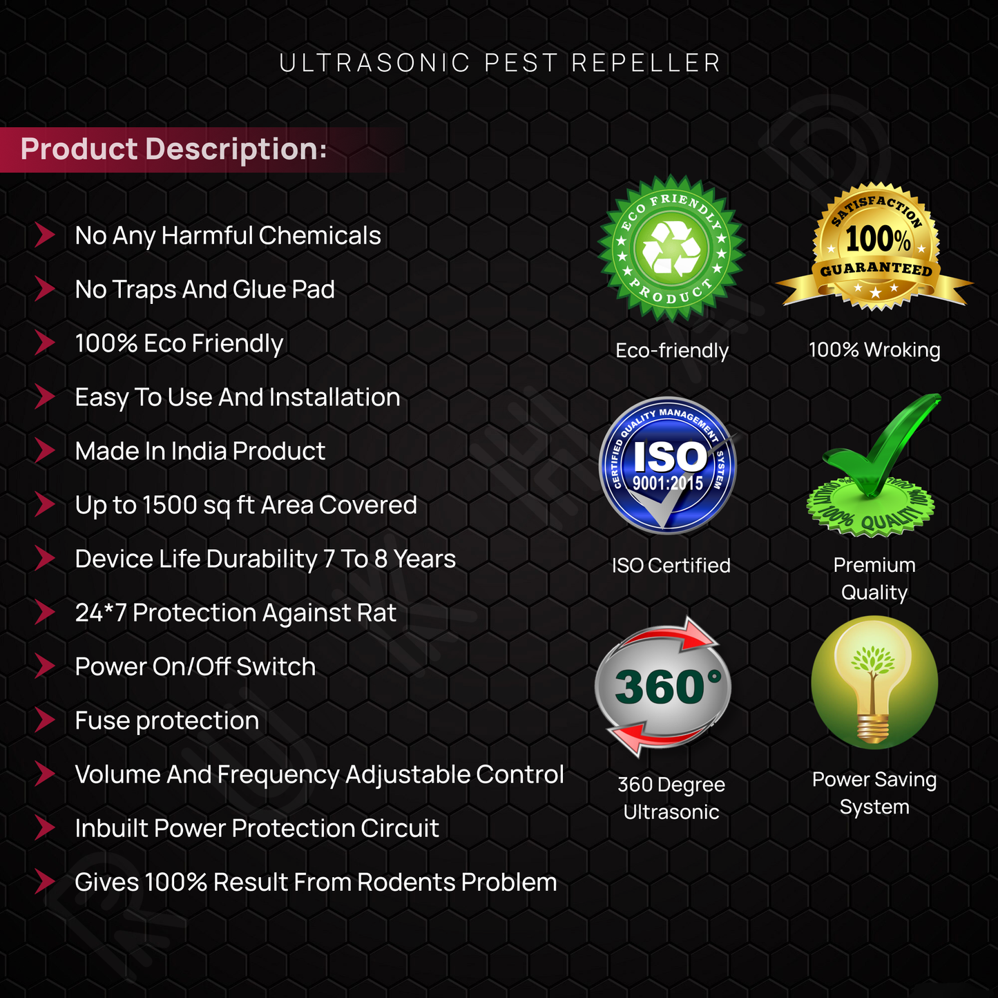 Ultrasonic Rat Repellent – No Trap, No Poison | Ideal for Shop & Godown
