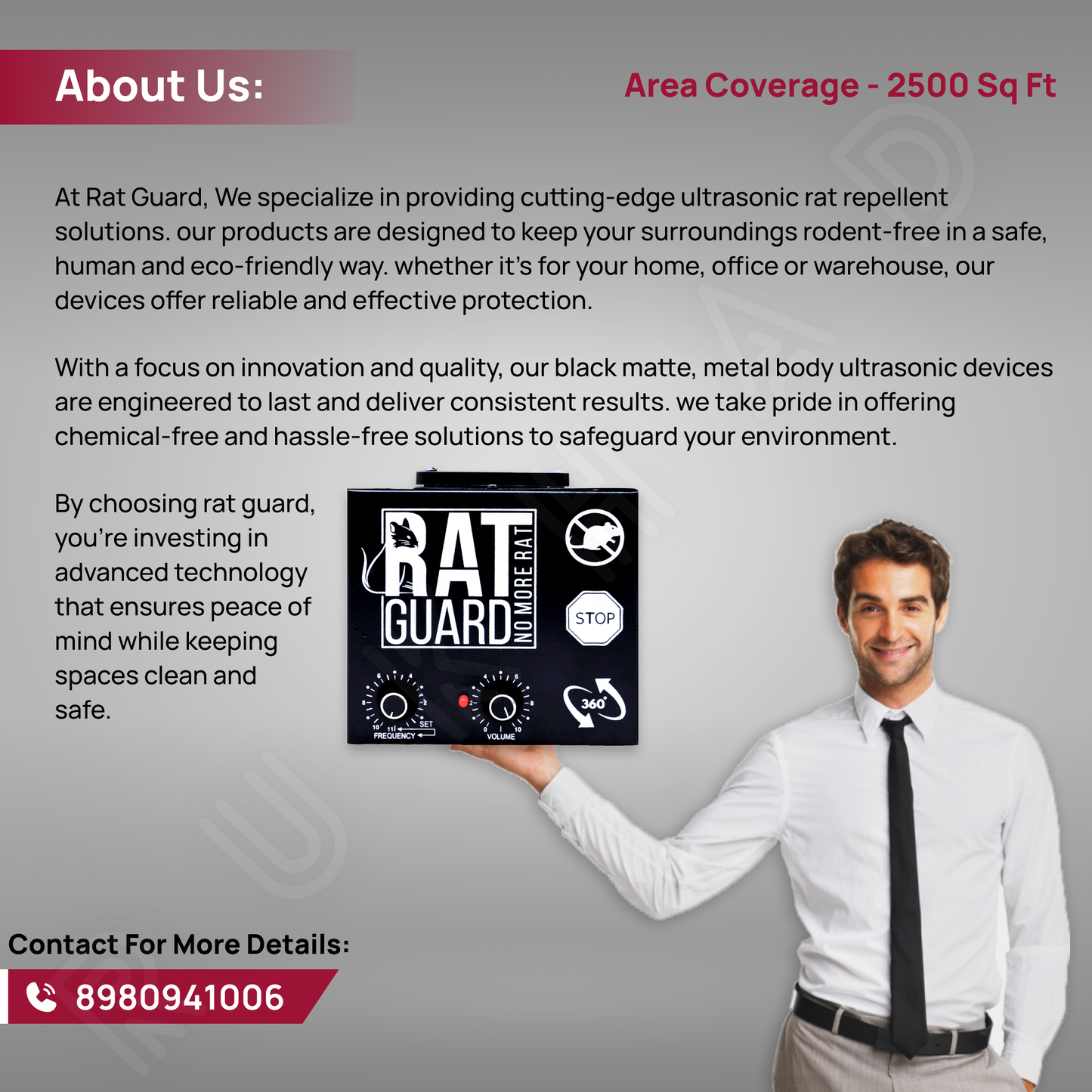 Rat Repellent Ultrasound Pest Control Device (covered area 2500 To 3000SQ)