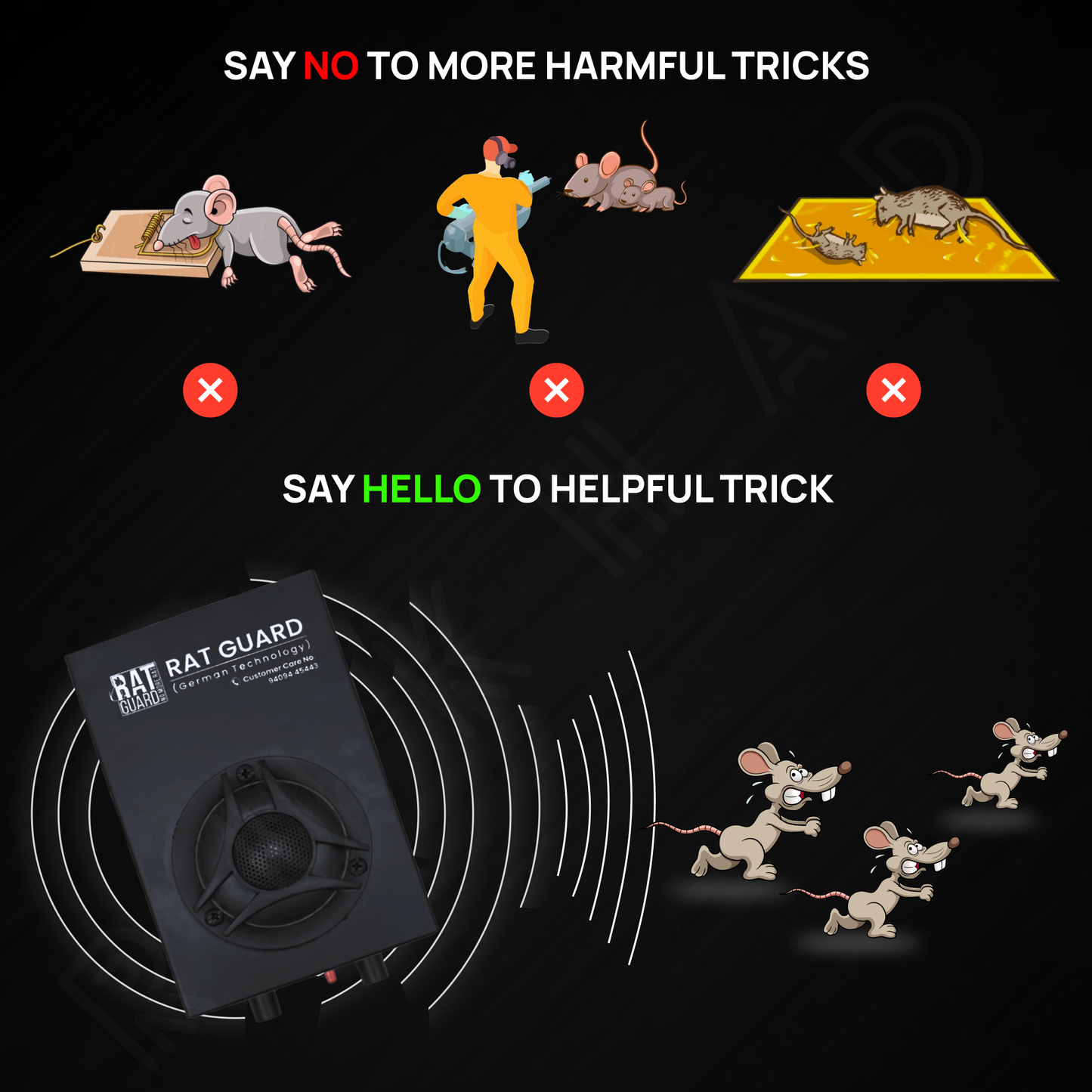 Ultrasonic Rat Repellent – No Trap, No Poison | Ideal for Shop & Godown